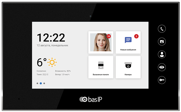 BAS-IP AQ-07LA BLACK IP видеомониторы фото, изображение